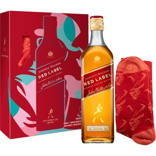 Johnnie Walker Red label 0,7l - kazeta ponožky