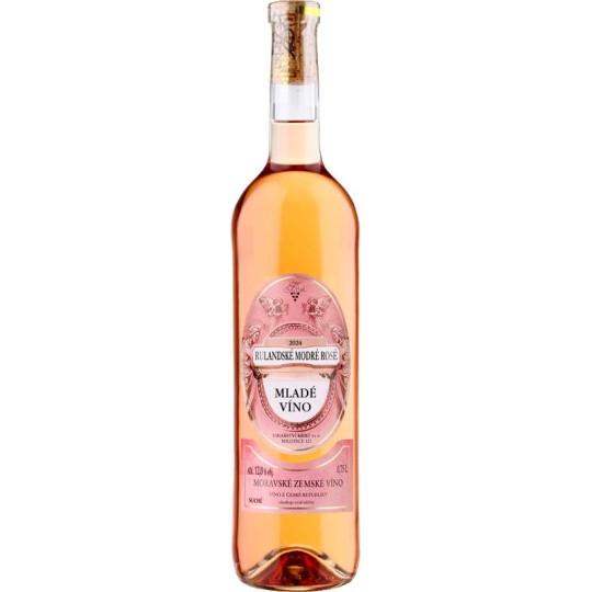 Rulandské modré rosé mladé víno 0,75l - Vinařství Krist