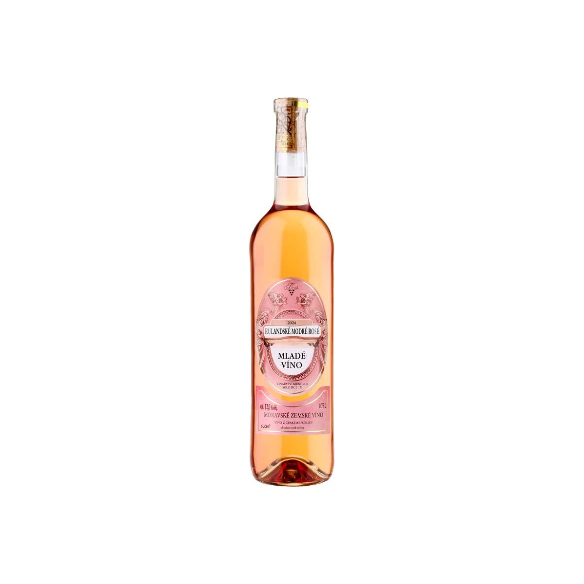 Rulandské modré rosé mladé víno 0,75l - Vinařství Krist