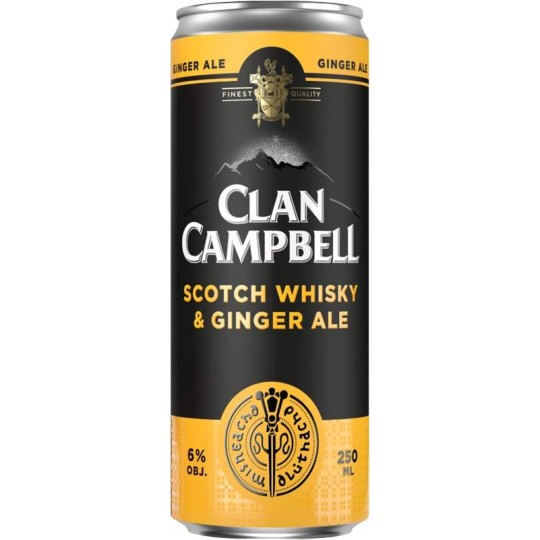 Clan Campbell Whisky & Ginger Ale 0,25l - plech