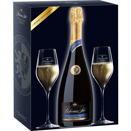 Bohemia Sekt Prestige brut 0,75l + 2x sklenička