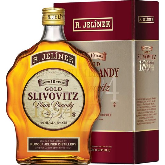 R. Jelínek Slivovitz Kosher Gold 10 let 50% 0,7l budík