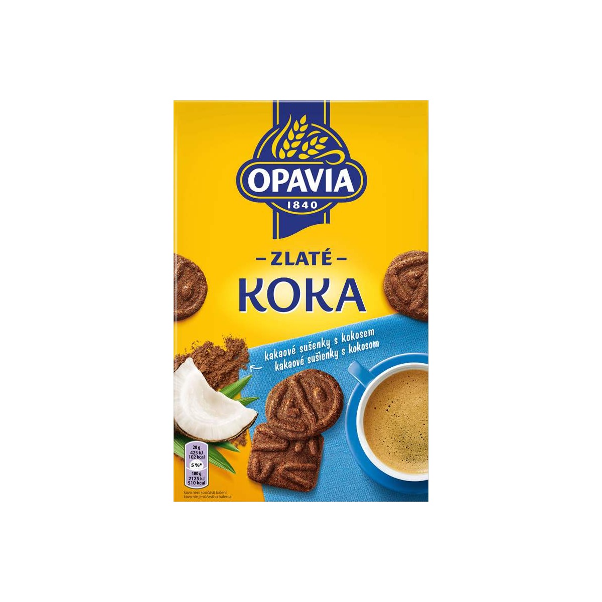 Opavia Zlaté Koka kakaové sušenky s kokosem 180g