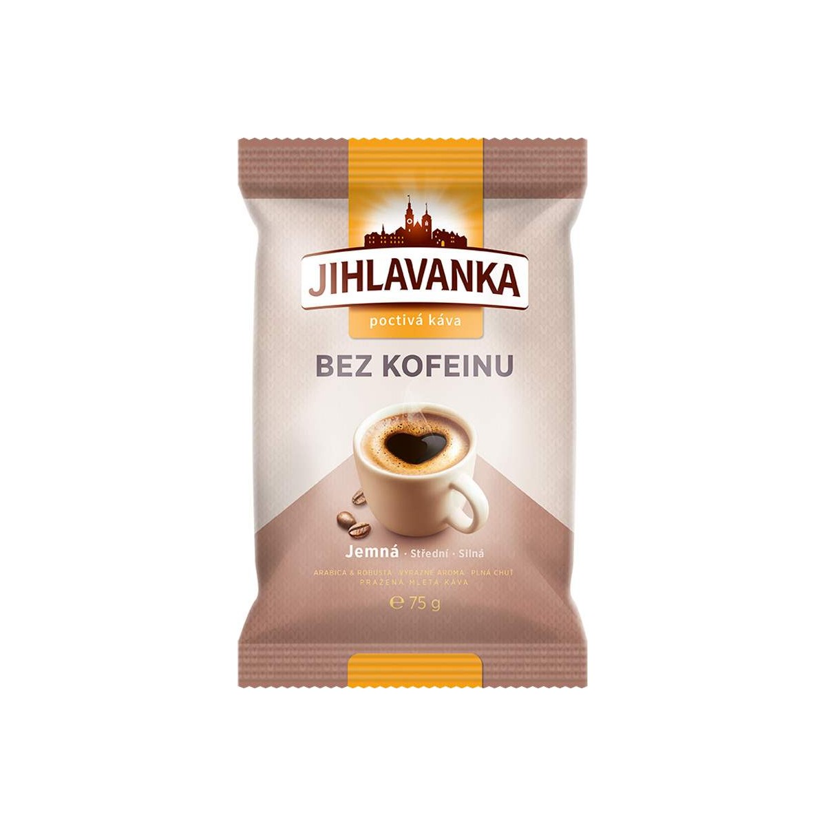 Jihlavanka bez kofeinu 75g mletá