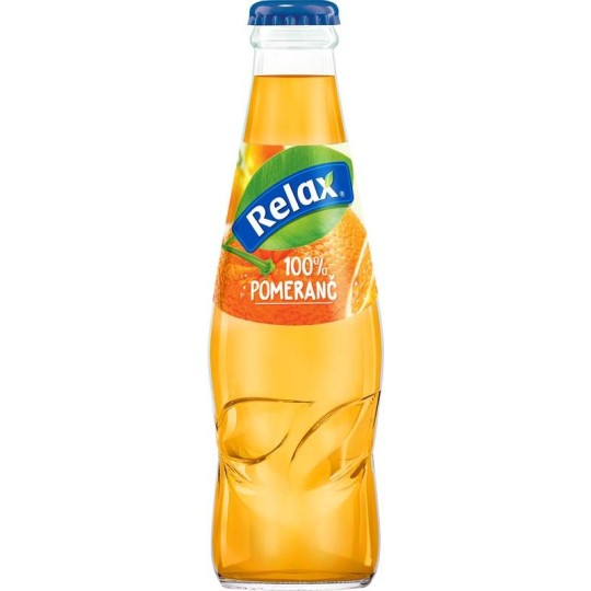 Relax pomeranč 100% 0,2l sklo