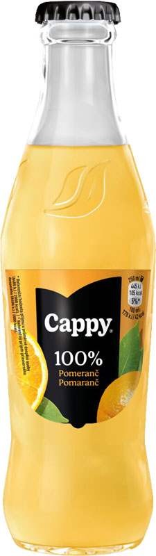 Cappy pomeranč 100% 0,25l - sklo