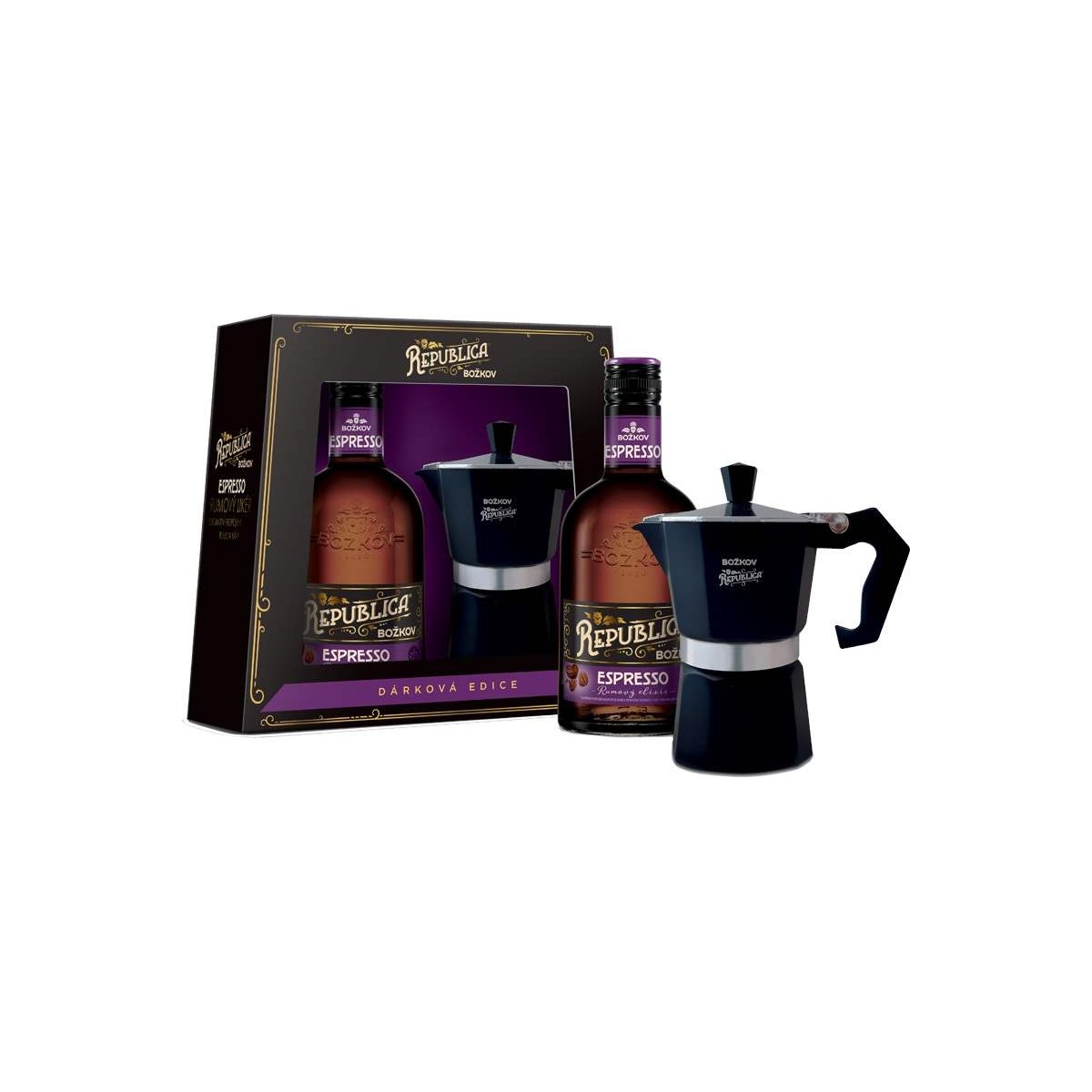 Republica Božkov Espresso 0,5l kazeta + moka konvička