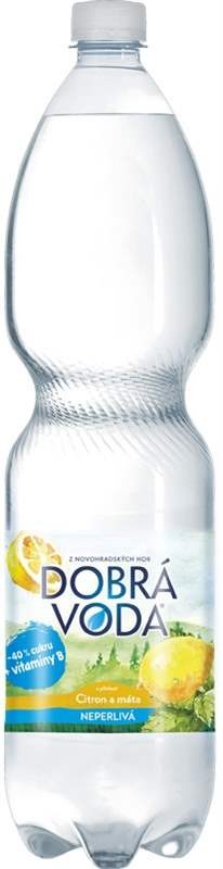 Dobrá voda neperlivá citron a máta 1,5l - PET