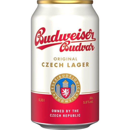 Budweiser Budvar světlý ležák 0,33l - plech