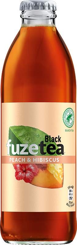 Fuze Tea Black Ice Tea Peach Hibiscus 0,25l - sklo