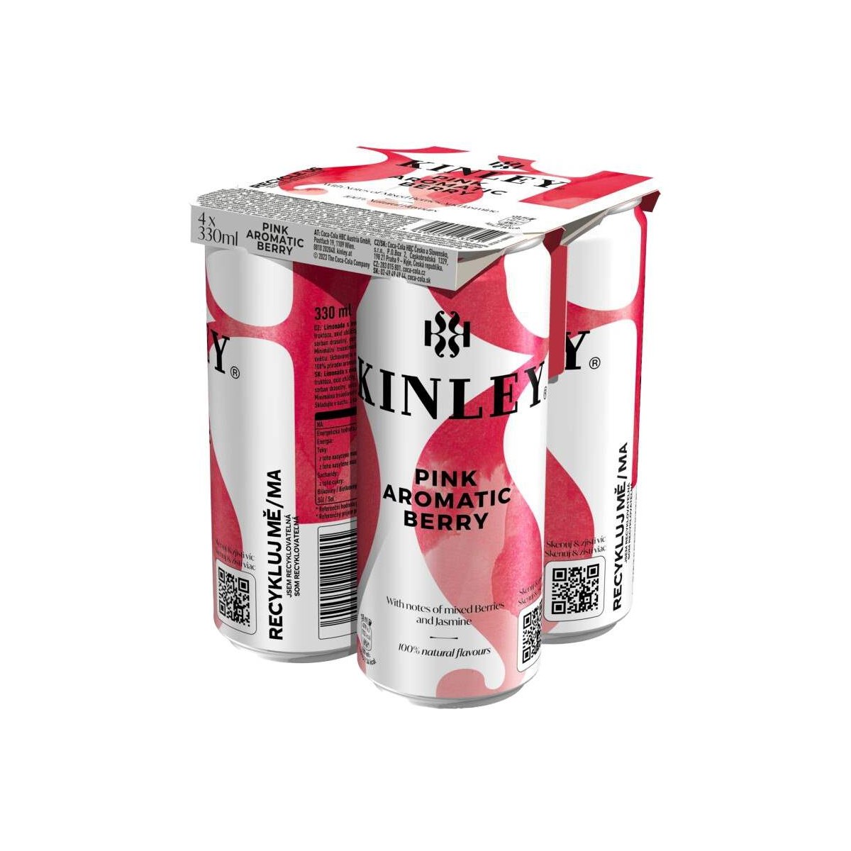 Kinley Pink Aromatic Berry 4 x 0,33l multipack - plech